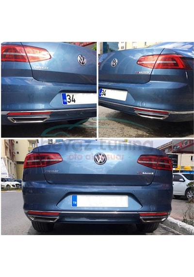 Volkswagen Passat B8 Krom Egzoz Görünümü Difüzör Çıtası 2015-2018