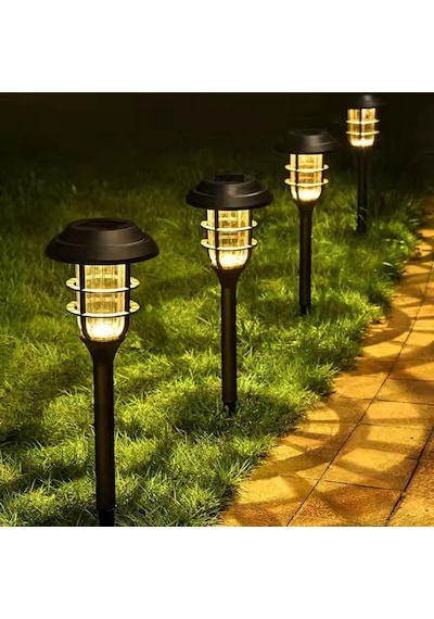 Güneş Enerjili 6'lı Bahçe Aydınlatma,solar Led Yol Işığı-su Geçirmez Dekoratif Çim,yürüyüş Yolu Işık 6 Adetli Set