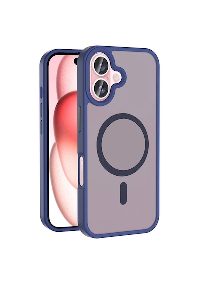 Apple Uyumlu iPhone 16 Kılıf M-safe Şarj Özellikli Mat Arka Yüzey Zore Sio Kapak Lacivert