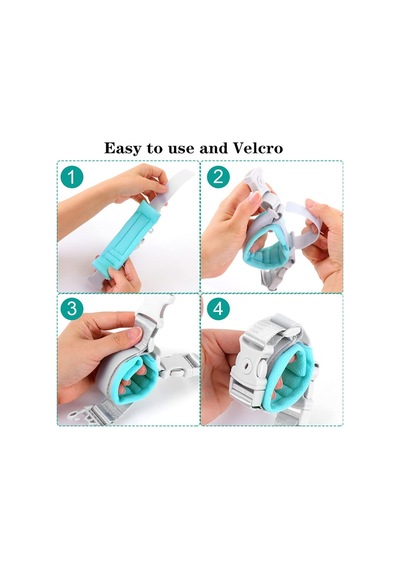 Çocuk Emniyet Tasması Ve Bilek Bağı Seti 3in1 Ayarlanabilir 2.5m Anti Kayıp Sistemi Turkuaz Turquoise