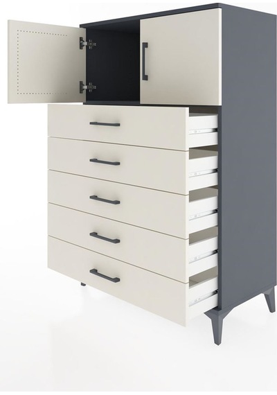 Hyperion Dolap Tek Raflı 5 Çekmeceli 2 Kapaklı 88x44x134 Antrasit-aytaşı Antrasit Hyperion Dolap Tek Raflı 5 Çekmeceli 2 Kapaklı 88x44x134 Antrasit-aytaşı Antrasit