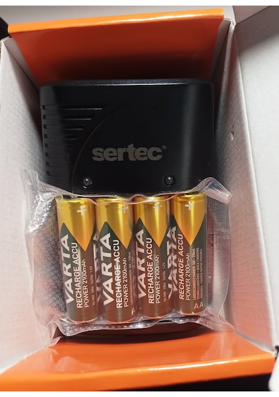 Varta 4 Adet Şarjlı 2100mah Aa Kalem Pil Promo Paket +sertec Stc-9v Aa-aaa Otomatik-hızlı Pil Şarj Cihazı