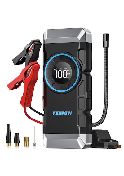 Avapow Wp2 12000mah 2000a 4 İn 1 Jump Starter Akü Takviye + Lastik Şişirme Powerbank-18w Type-c+led+çanta
