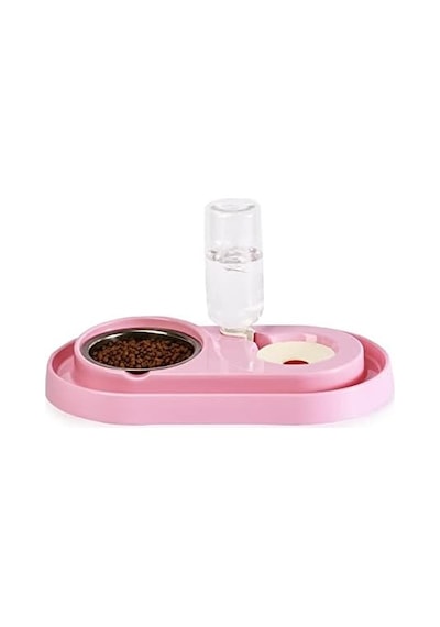 Tr Hazneli Kedi-köpek Mama Ve Su Kabı Seti 500ml Pembe