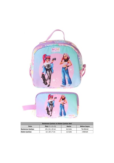 Wow Generation Kız Çocuk Be You Yeşil - Mor Thermo Beslenme Çantası Ve Kalemlik Seti - Setwg-w6086