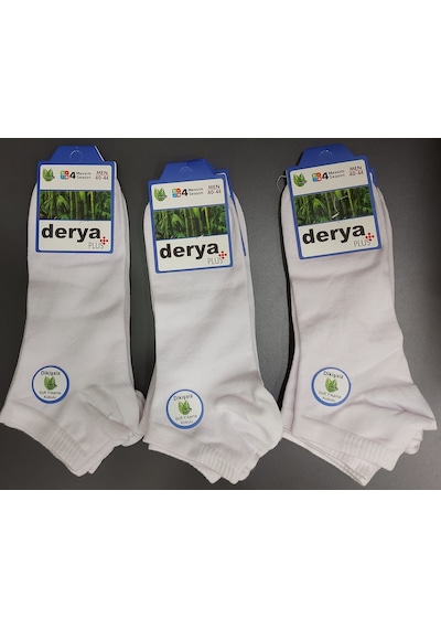 Derya Erkek Bambu Patik Çorap 12 Adet Beyaz