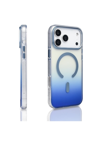 Zore İphone 17 Pro Max Kılıf M-safe Şarj Özellikli Transparan Renk Geçişli Nvth Toros Kapak - Gri