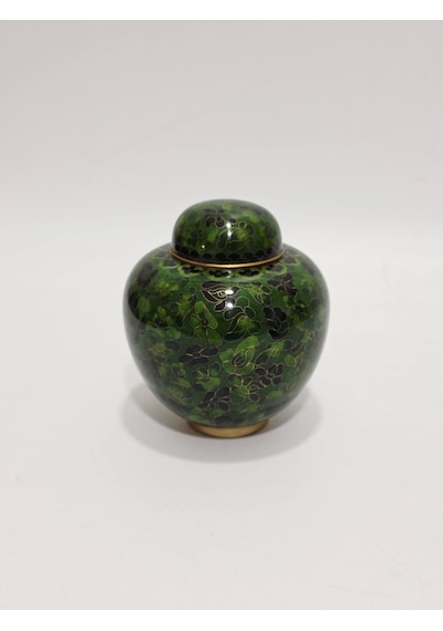 Antika Cloisonne Kapaklı Kavanoz 13cm 019