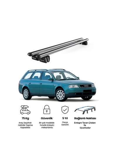 Pençe Audi A6 Avant 1998-2004 Uyumlu Gri Ara Atkı Port Bagaj Tavan Barı
