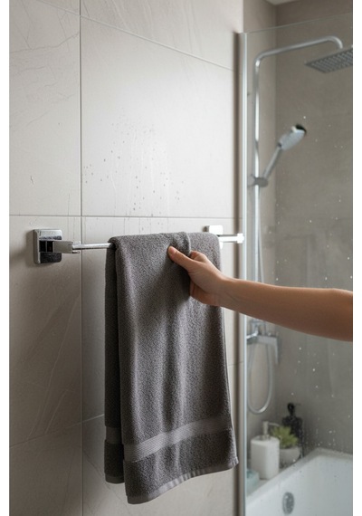Tema Lüx Kare Plus Uzun Havluluk Paslanmaz Ss 304 Krom Kaplama Banyo Havlu Barı Askısı Krom