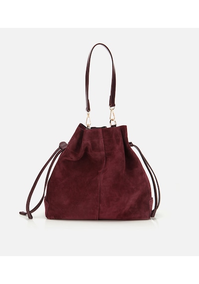 Hotiç Kadın Süet Deri Bordo Bucket Omuz Çantası 03cah316270a780 03cah316270a780 Bordo