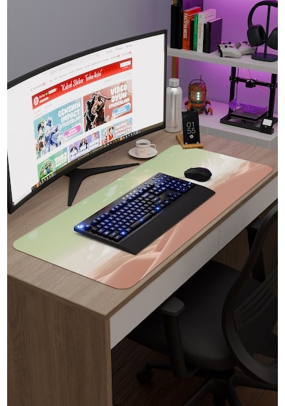 Journey Kaymaz Dikişli Kauçuk Oyuncu Mousepad V1 - 90x40 Xxl Gaming Mouse Pad Fare Altlığı