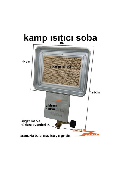 KAMP SOBASI ISITICI BALIKÇI AVCI SOBA AYGAZ TÜPLERE ISITICI Çok Renkli