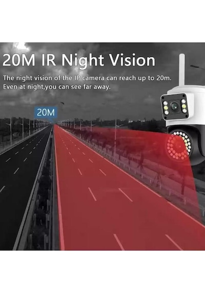 Zhltools 4mp Çift Lens Ip Kamera - Wıfı Açık Otomatik İzleme, Su Geçirmez Kablosuz Güvenlik Ev Kamerası, Renkli Gece Görüş