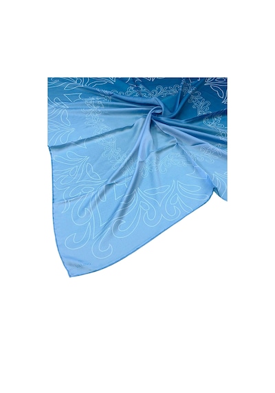 Mim Eşarp Valino Degrade Desenli Şifon Eşarp 90x90 Cm İndigo