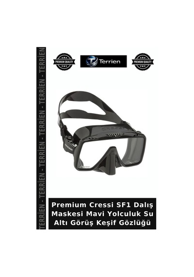 Premium Cressi Sf1 Dalış Maskesi Mavi Yolculuk Su Altı Görüş Keşif Gözlüğü Blue