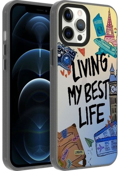 Apple Uyumlu iPhone 12 Pro Max Kılıf Desenli Zore Dragon Sert Kapak Seyahat