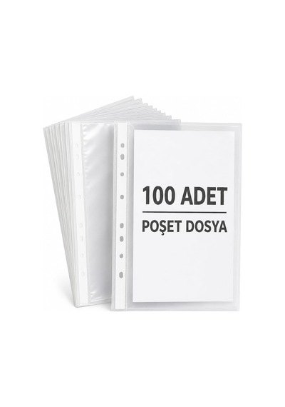 Nistabolje 100 Adet A4 Şeffaf Dosya Föy Poşet Dosya Diğer