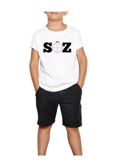 Zepplin Giyim Söz Dizisi Logo 2 Beyaz Çocuk Tişört