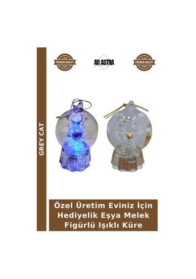 Özel Üretim Eviniz İçin Hediyelik Eşya Melek Figürlü Işıklı Küre