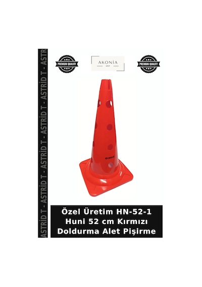 Özel Üretim Hn-52-1 Huni 52 Cm Kırmızı Doldurma Alet Pişirme