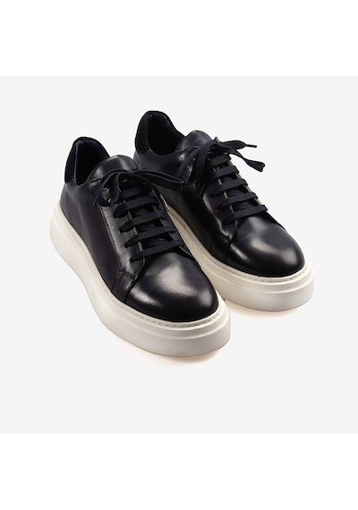 Mocassini Hakiki Deri Erkek Bağcıklı Kalın Taban Spor & Sneaker 35110 Laci Sipiro Lacivert