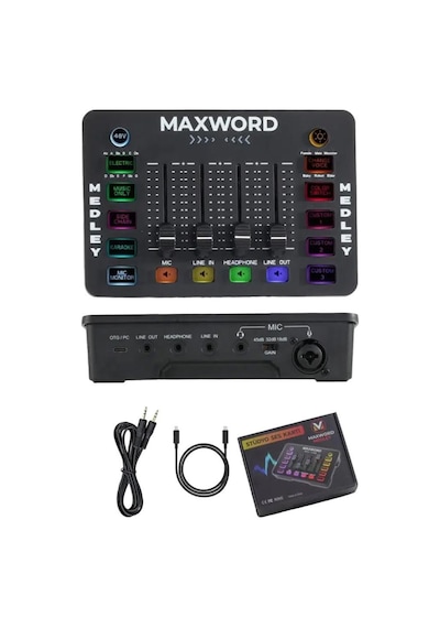 Midex Arcade Pack-3 Medley Ses Kartı Ve Mx-2020 Mikrofon Gaming Canlı Yayın Stüdyo Seti