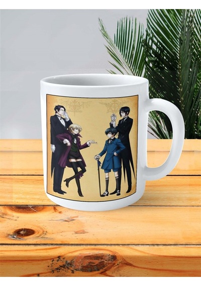 Black Butler Kuroshitsuji Baskılı Kupa Bardak Kişiye Özel Model 2 Çok Renkli