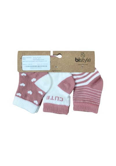 Bistyle 3'lü Çorap 10115 Pembe