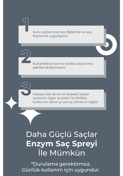 Enzym Cosmetics Hassas Saç Derisi Ve Kepekli Saçlara Özel Kepek Önleyici Sprey 200 ML