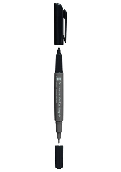 Marabu Graphix Permanent Marker Çift Uçlu Siyah