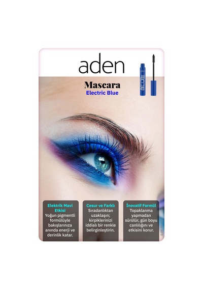 Aden Electric Blue Mascara - Elektrik Mavisi Maskara 0