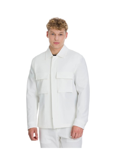 Hatemoğlu Beyaz Regular Fit Mono Yaka Casual Overshirt Takım 35669 2923572 Beyaz