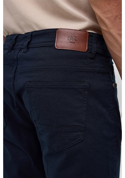 Süvari Lacivert Slim 5 Cep Kalıp Armürlü Pantolon
