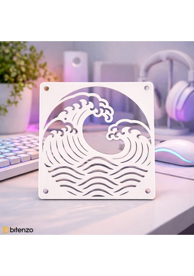 Ocean Wave 120x120 Mm Beyaz Çerçeveli Oyun Pc Aksesuarı, Masaüstü Bilgisayar Fan Kapağı