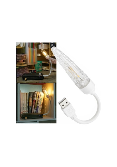 Powermaster Pm-25793 Esnek Gövdeli Usb Günışığı Cob Led Edison Masa Ve Kitap Okuma Lambası Beyaz