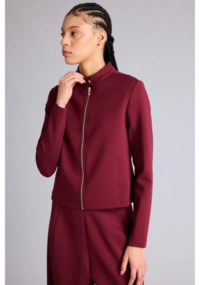 Defacto Standart Fıt Dik Yaka Skuba Dalgıç Kumaş Fermuarlı Sweatshirt G1172ax26spbr115 Bordo-br115