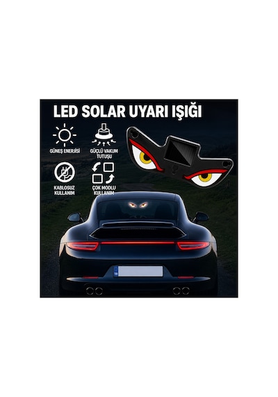 Solar Devil Eyes Araç Işıkları Ön/arka Cam İçin Güneş Enerjili/usb Bağlantılı Led Işıkları Beyaz-kırmızı