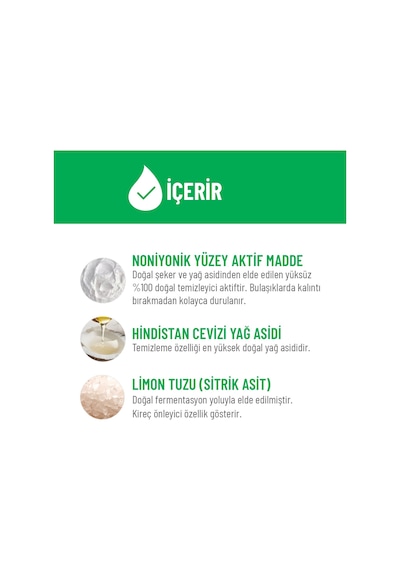 Siveno %100 Doğal Bulaşık Makinesi Jeli Kireç Önleyici & Temizleyici Limon Tuzu Noniyonik Yüzey Aktif 400 ML
