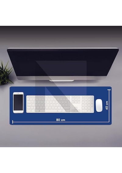 Gaming Oyuncu Mouse Pad, Kaymaz Taban Gamer Mousepad, Masa Koruyucu Masa Matı, Ofis Tipi Klavye Ve Fare Altlığı Mavi, 80x40 Cm - Xl