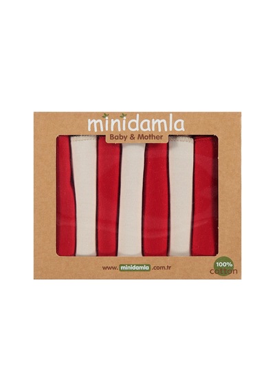 Minidamla 7li Ağız Mendili - Kırmızı