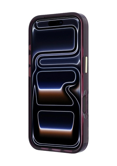 Apple iPhone Uyumlu 18 Pro Max Kılıf Karl Lagerfeld Lisanslı M-safe Gold Kamera Çerçeve Çiçek Tasarım Kapak Bordo