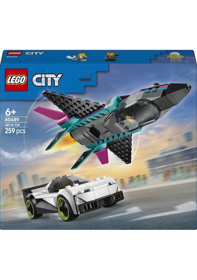 LEGO® City Jet, Arabaya Karşı 60489 - 6 Yaş ve Üzeri Çocuklar İçin 2 Minifigürlü Yaratıcı Oyuncak Yapım Seti (259 Parça)