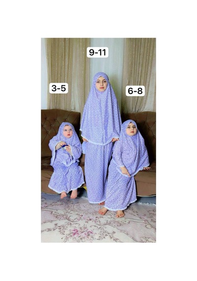 Aladaıyr 3 Adet Çocuk Namaz Elbise Pamuk Kumaş Çok Renkli038