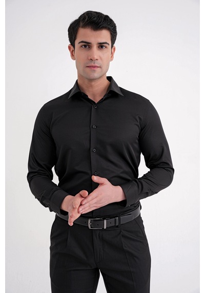 Gk 756 Gömlek Slim Siyah Klasik Siyah