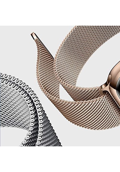 Apple Watch Series 10 46mm Kordon Luxe Metal Twist Iridescent Apple Watch Series 10 46mm İle Uyumlu Kordon, Akıllı Sa