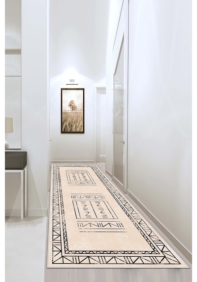 West Home Makinede Yıkanabilir Kaymaz Taban Leke Tutmaz Modern Kesme Yolluk Mutfak Yolluk Halı Yolluk Wh 435 Beige Yolluk