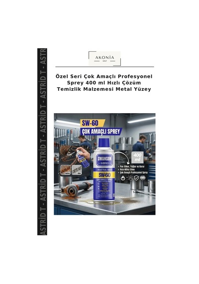 Özel Seri Çok Amaçlı Profesyonel Sprey 400 Ml Hızlı Çözüm Temizlik Malzemesi Metal Yüzey