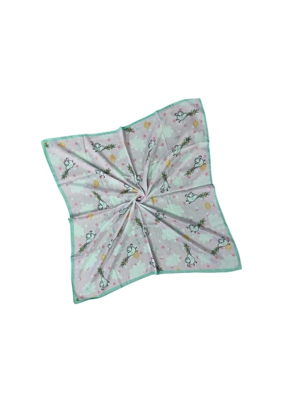 Mim Eşarp Valino Soft Pamuk Çocuk Desenli Eşarp 70x70 Cm Pembe - Lila - Kuş
