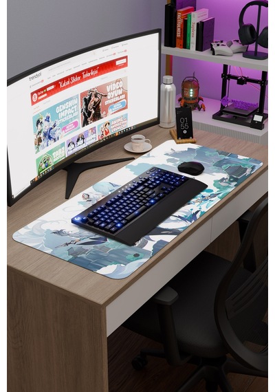 Shenhe Genshin Impact Anime Gacha V2 - 90x40 Xxl Gaming Mouse Pad Fare Altlığı